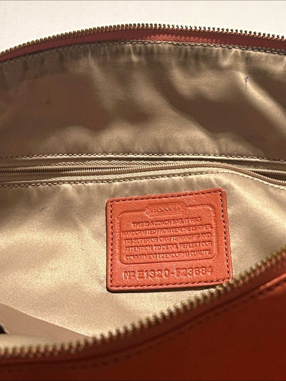Authentic Coach Ashley Satchel F19247 Pink Coral Color, Gold Hardware - Picture 4 of 6